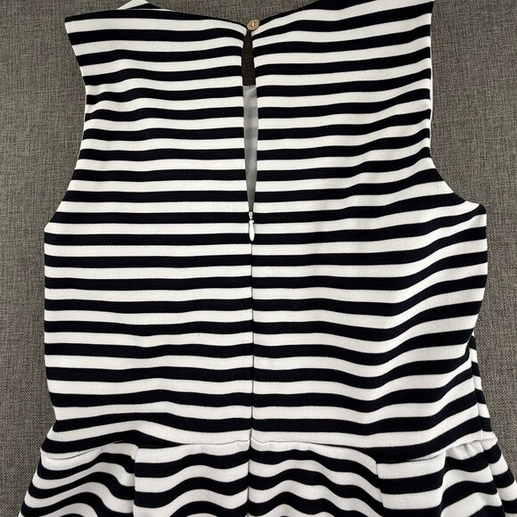 The Limited Striped Fit & Flare Dress Navy White Medium Cocktail, Casual, Event - Picture 10 of 12